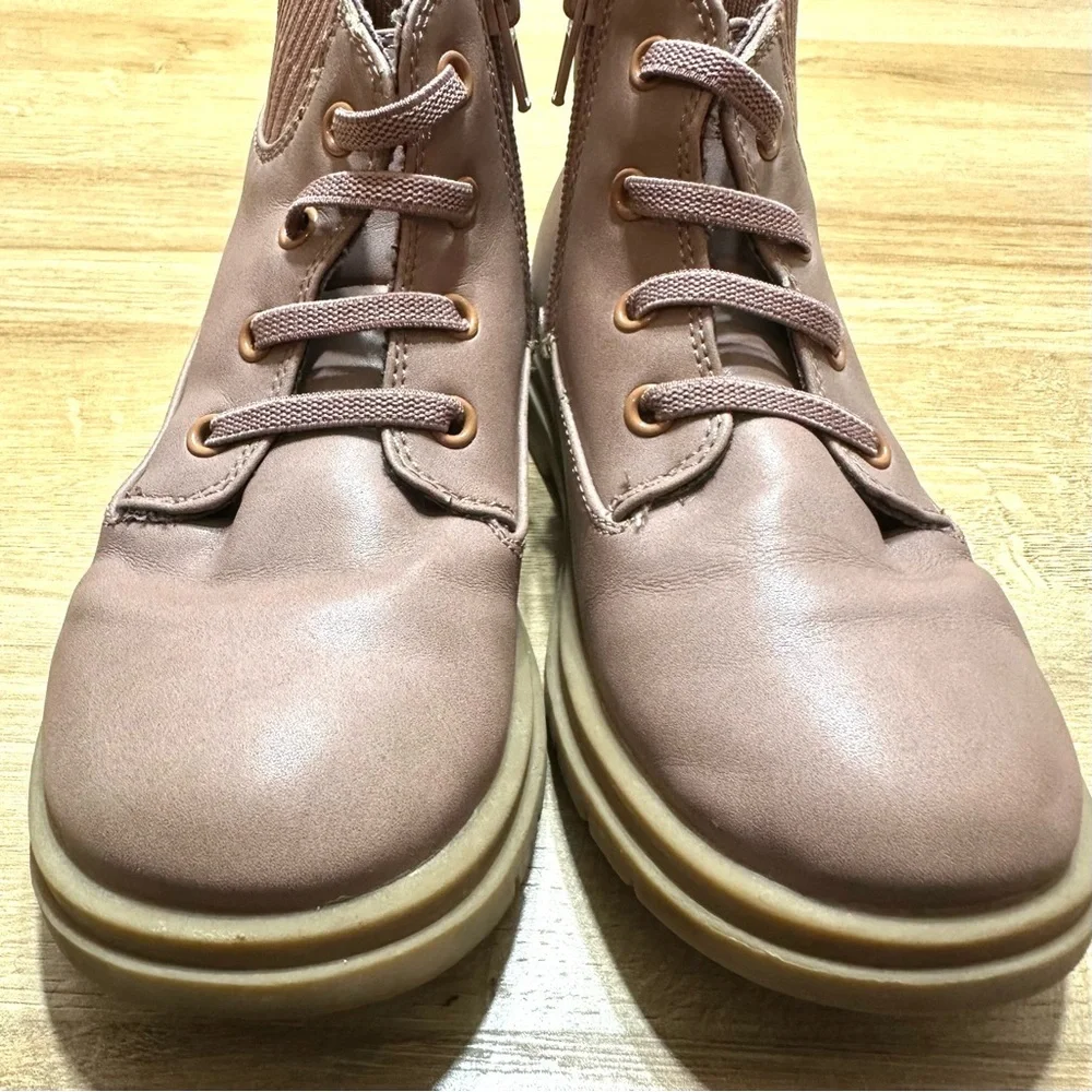 Open Edit Kaylee Leather Boot Pink Burlwood